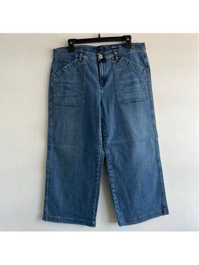 J.Jill Blue Nantucket Full-Leg Cropped Jeans Size 14